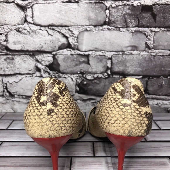 Giuseppe Zanotti Cream Leather Black SnakeSkin Pointed Pump - Picture 4 of 5